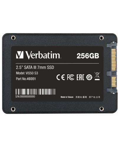 SSD памет Verbatim - Vi550 S3, 256GB, 2.5'', SATA III - 2